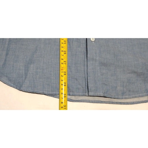 Lucky Brand Men Button Down Shirt Blue Denim Long Sleeve Size XL MSRP $69.50 - Picture 8 of 11